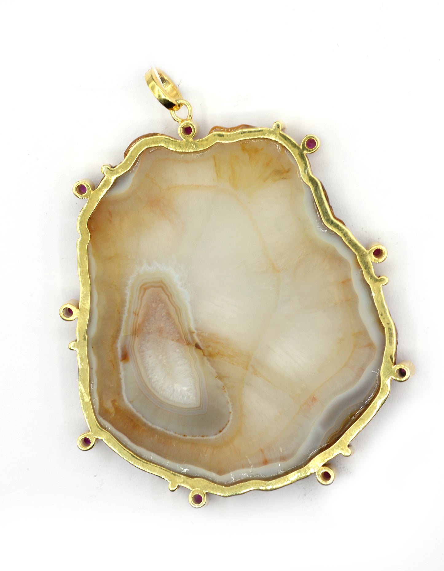 Agate Nature Pave Diamond Pendant