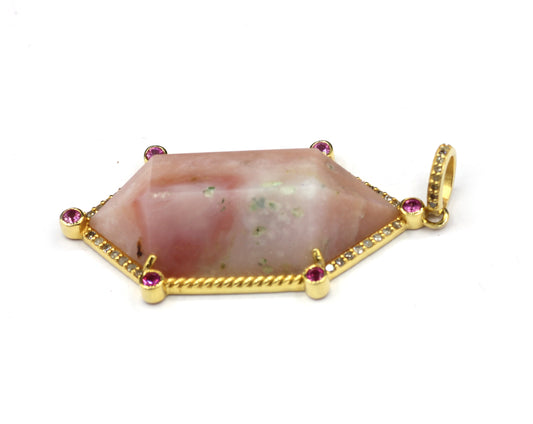 Pencil Silver Pave Diamond Pendant