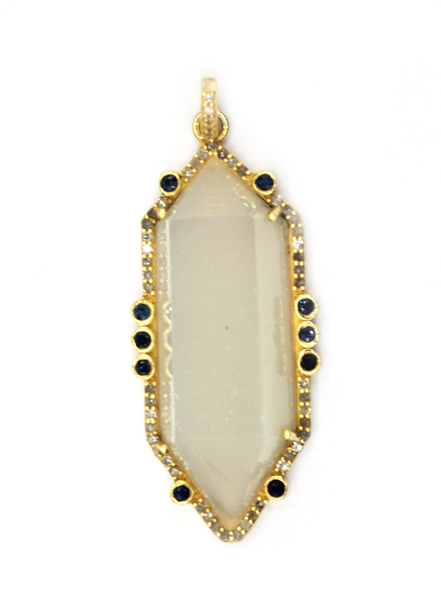 Pencil Silver Pave Diamond Pendant