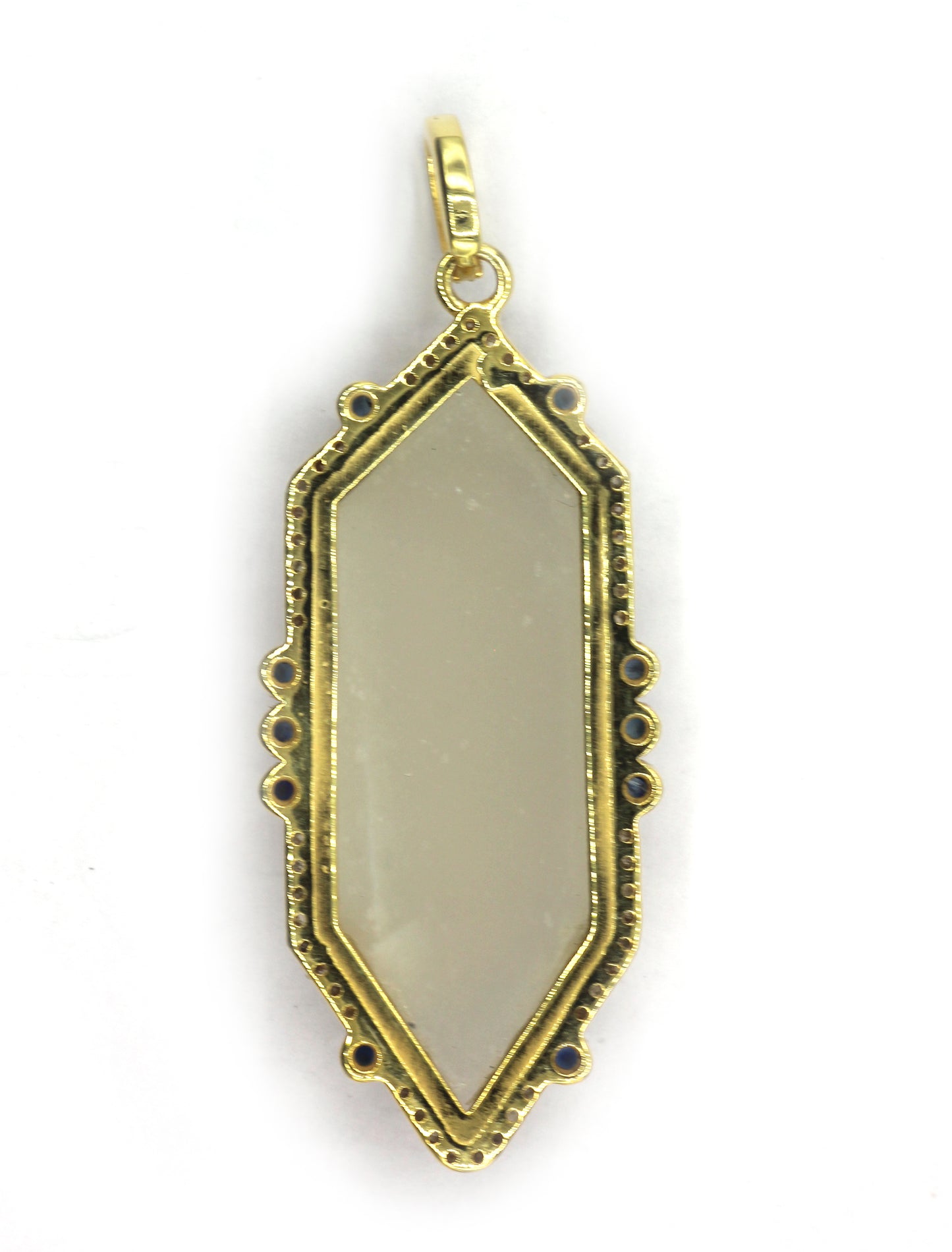 Pencil Silver Pave Diamond Pendant