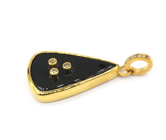 Black Onyx Pave Diamond Pendant
