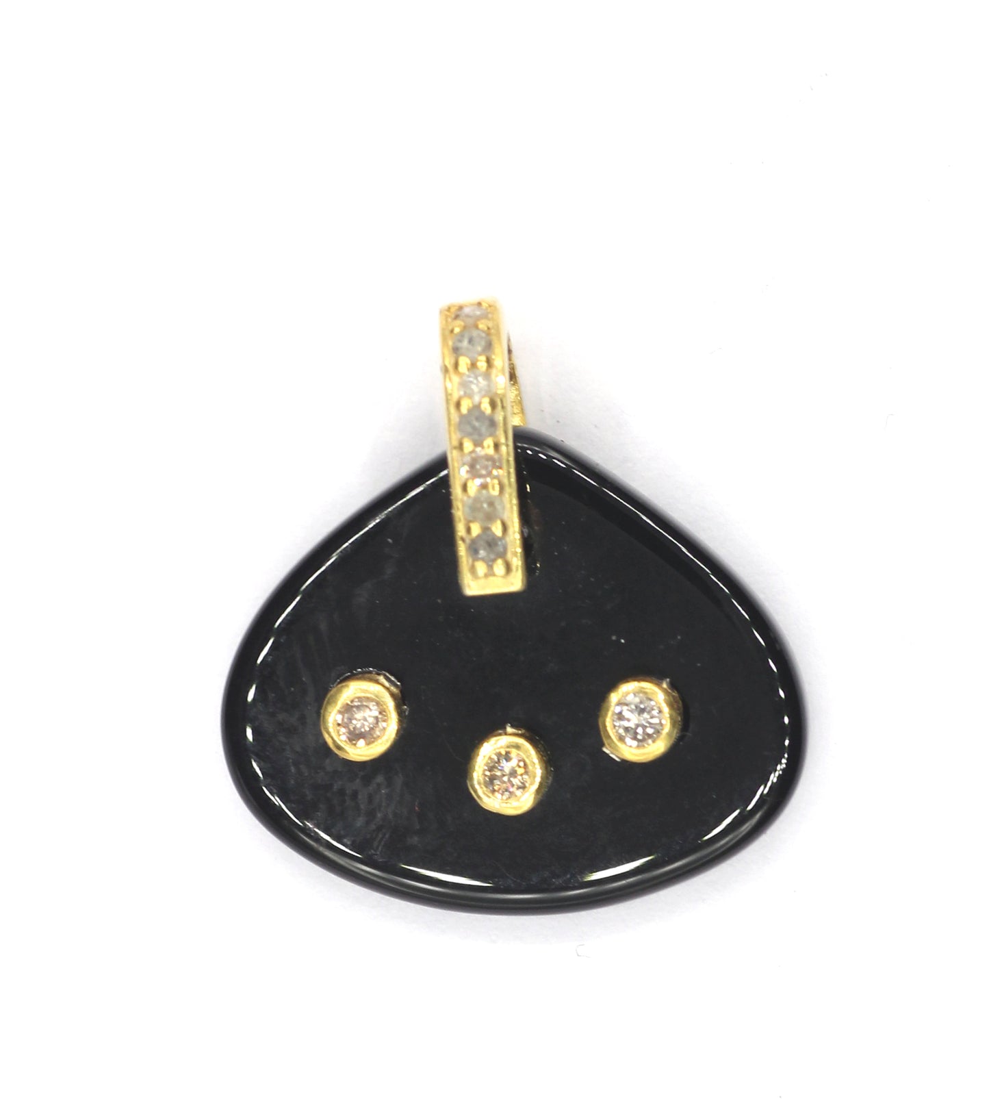 Black onyx Pave Diamond Pendant