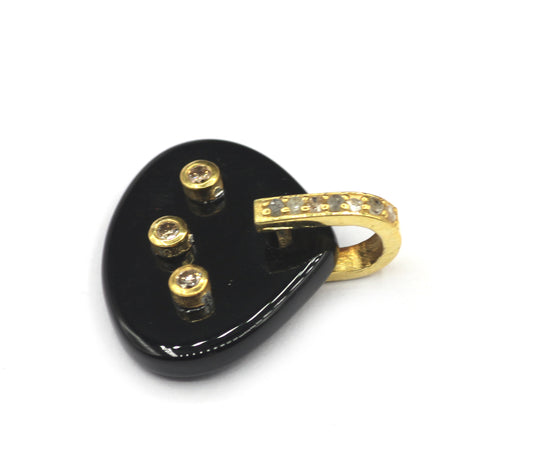 Black onyx Pave Diamond Pendant