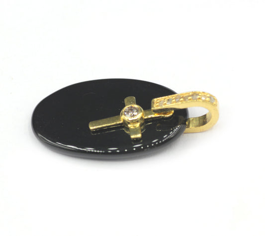 Cross Silver Pave Diamond Pendant