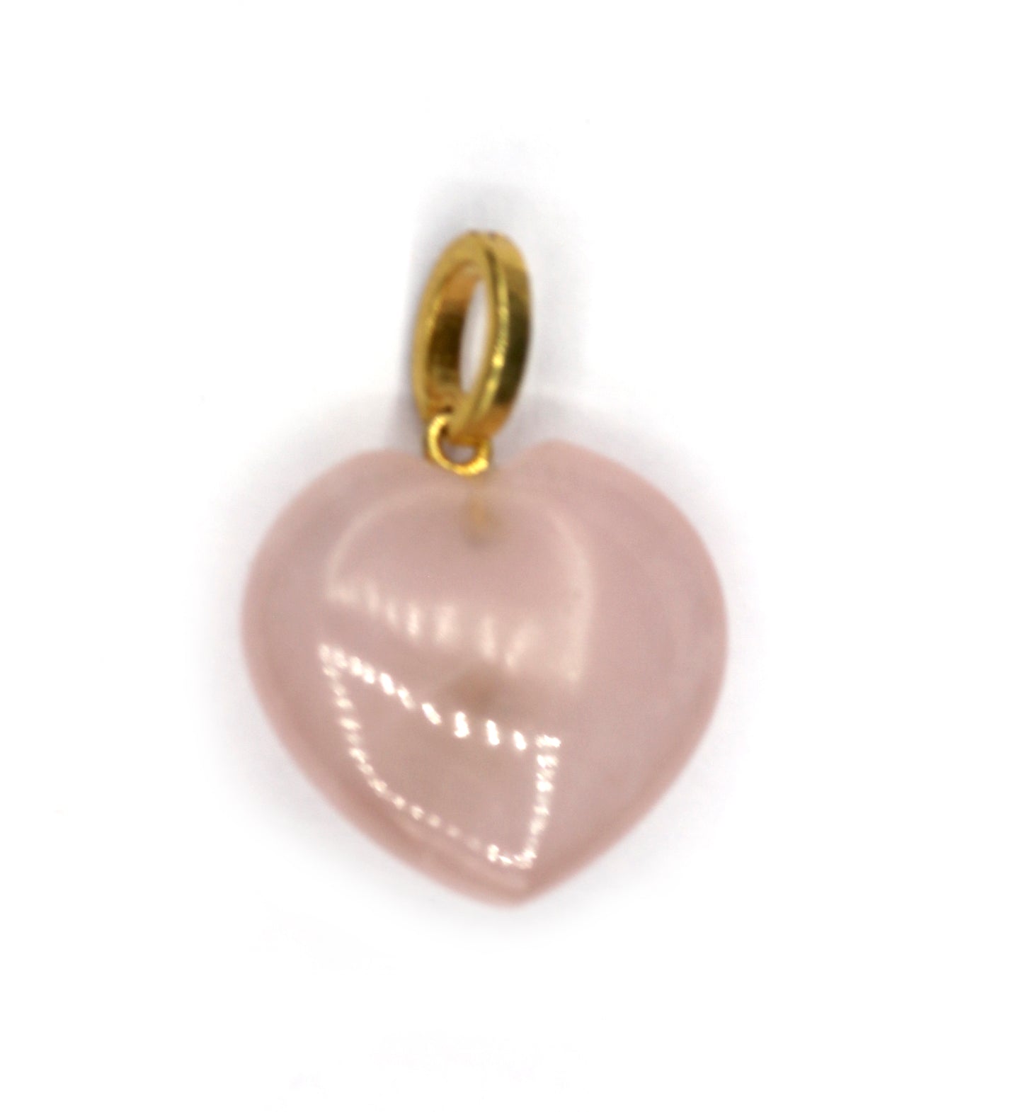 Heart Rose Quartz Pave Diamond Pendant