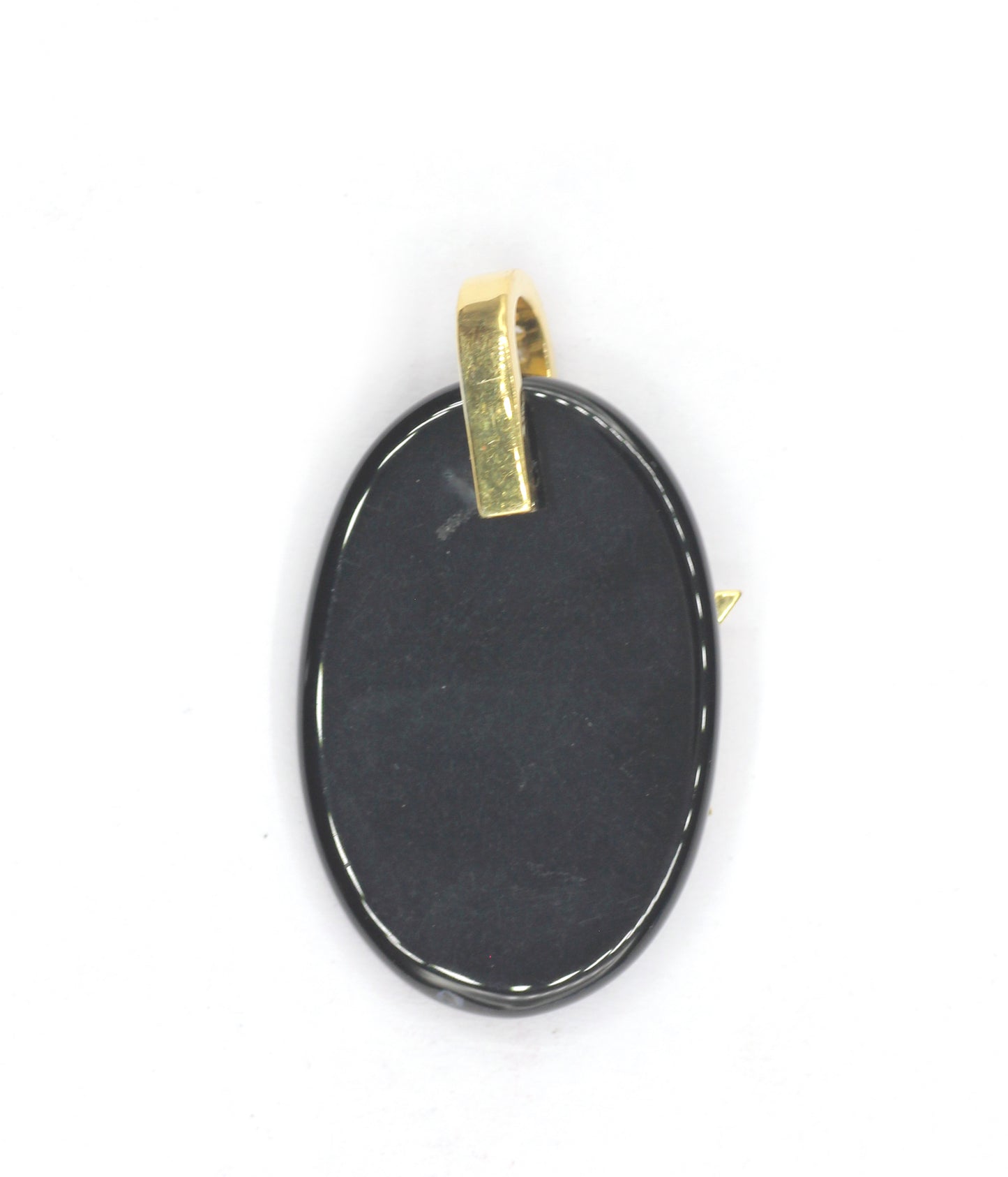 Oval Silver Star Pave Diamond Pendant