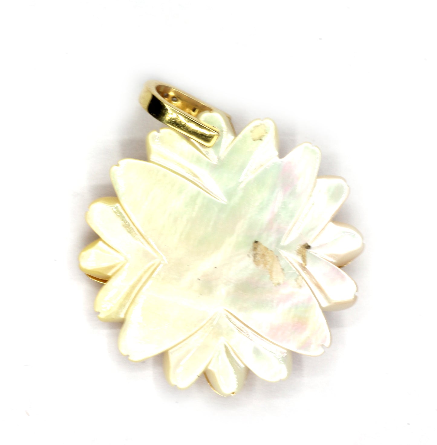 Flower Silver Pave Diamond Pendant