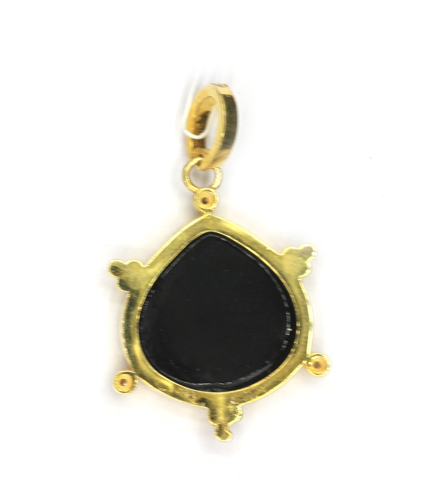 Black Onyx Silver Pave Diamond Pendant