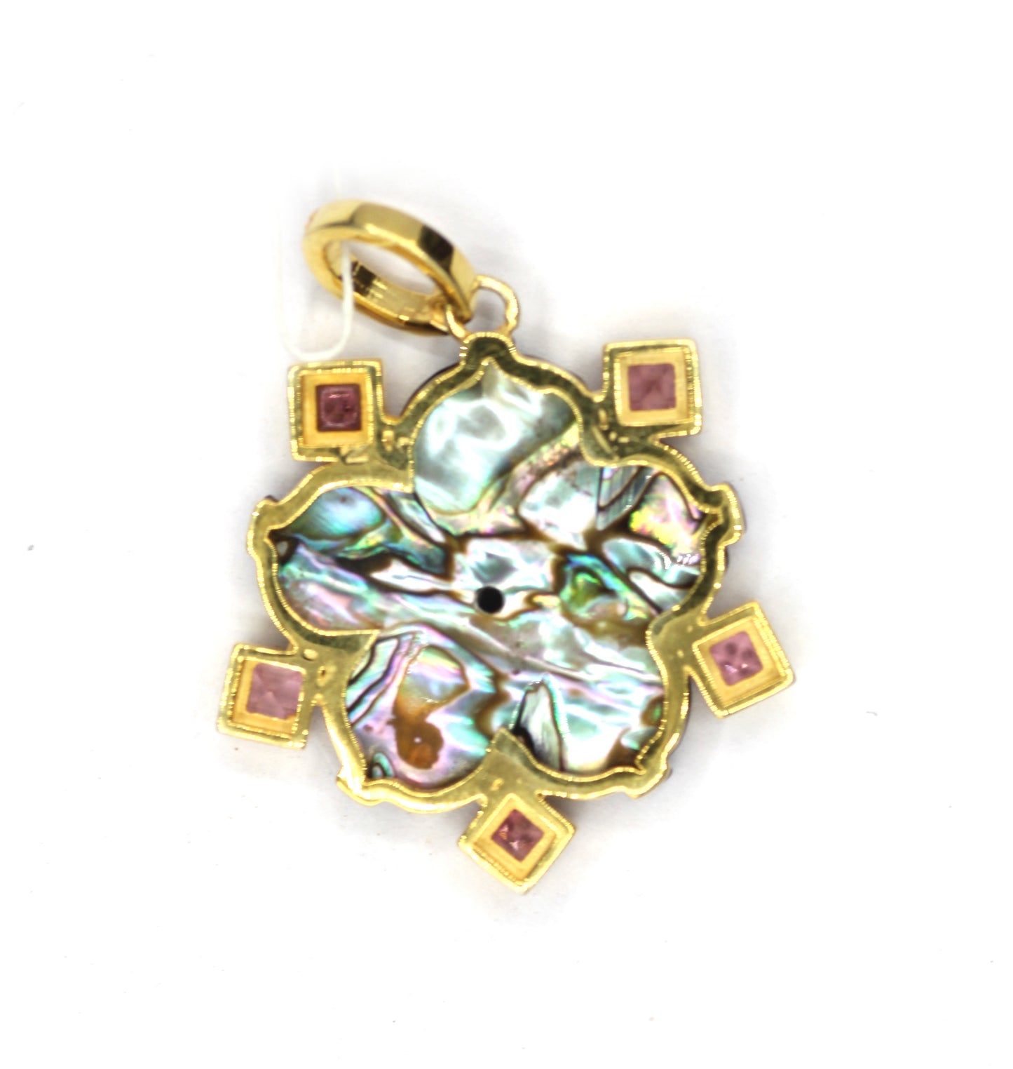 Flower Silver Pave Diamond Pendant