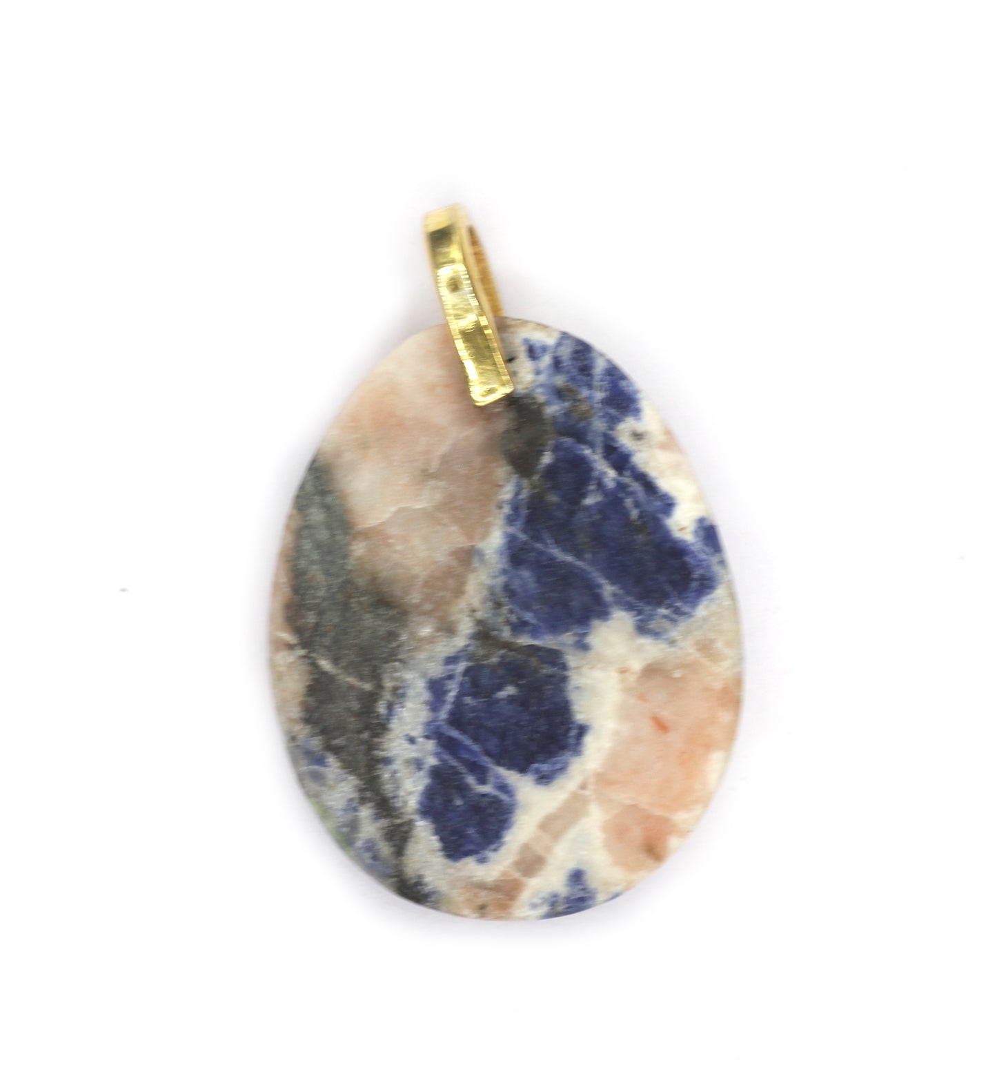 Sunset Sodalite Silver Pave Diamond Pendant
