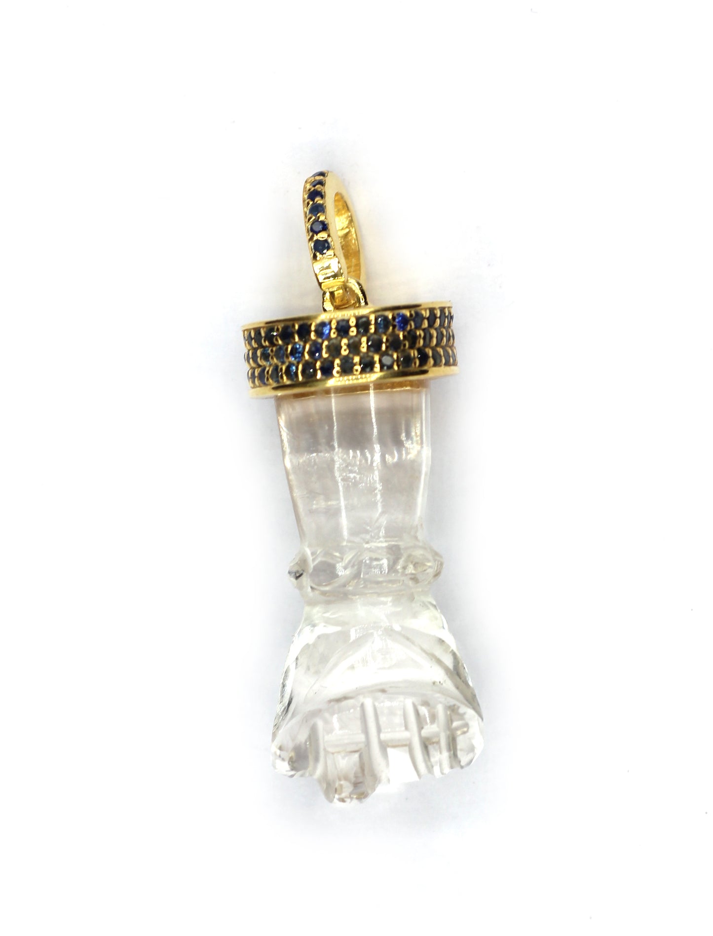 Hand Quartz Pave Diamond Pendant