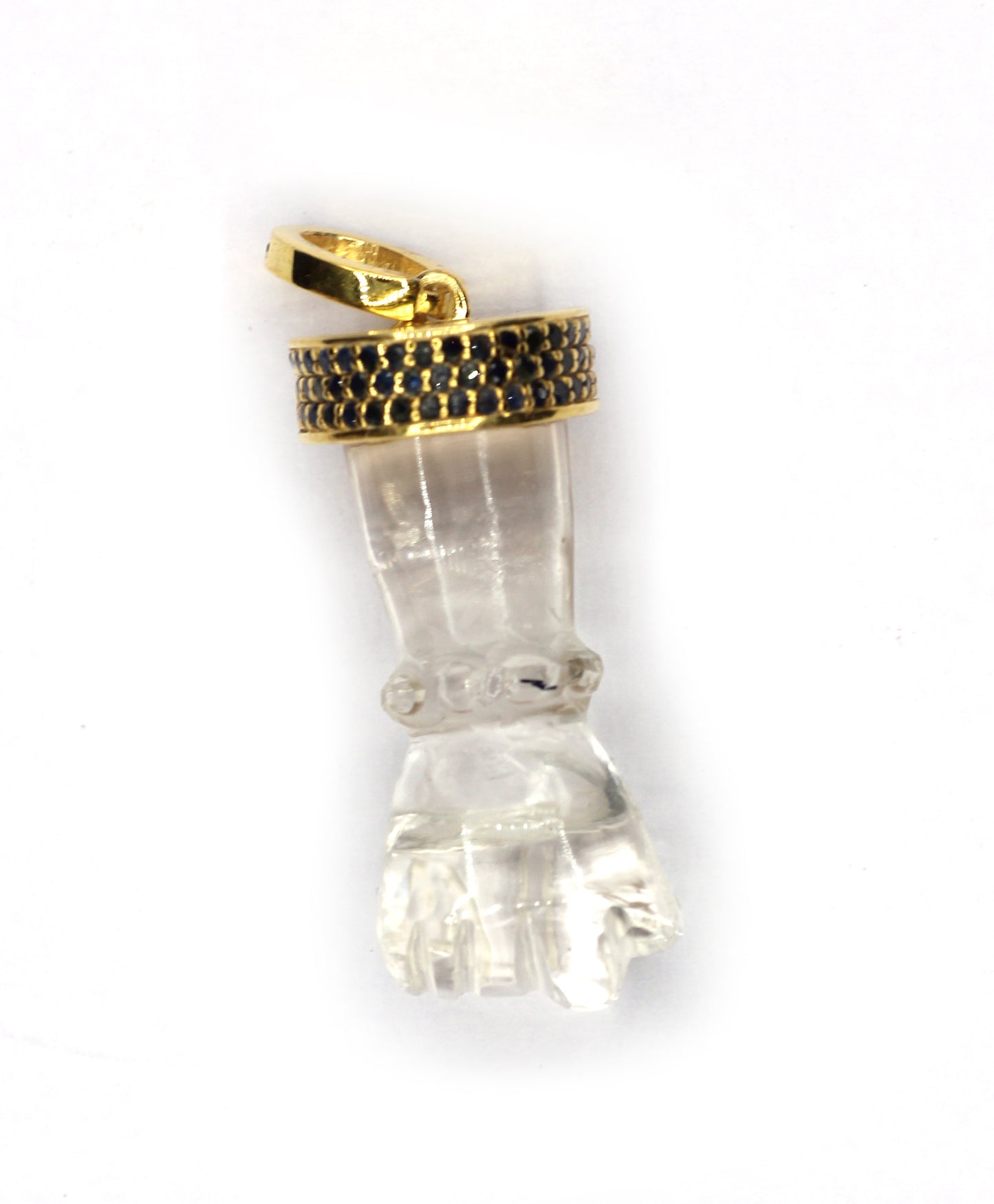 Hand Quartz Pave Diamond Pendant