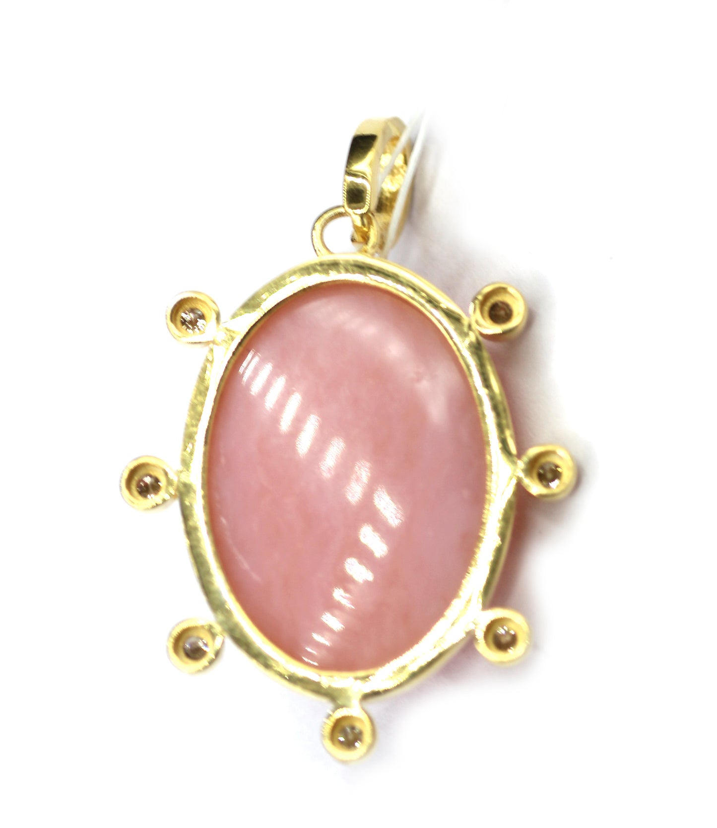 Oval Silver Diamond Pendant