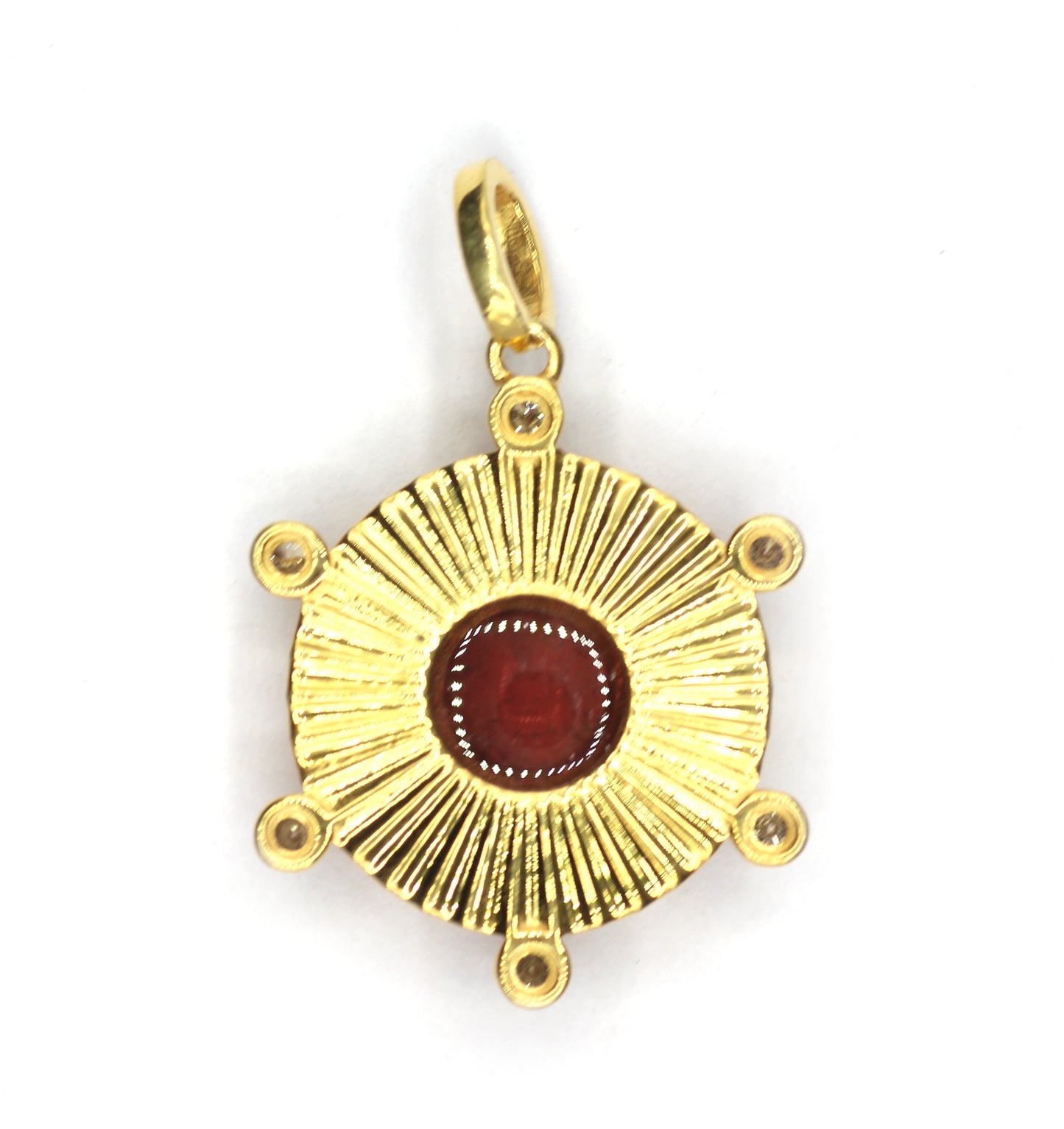 Round Silver Pave Diamond Pendant