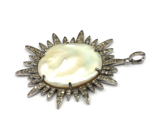 Star Silver Pave Diamond Pendant