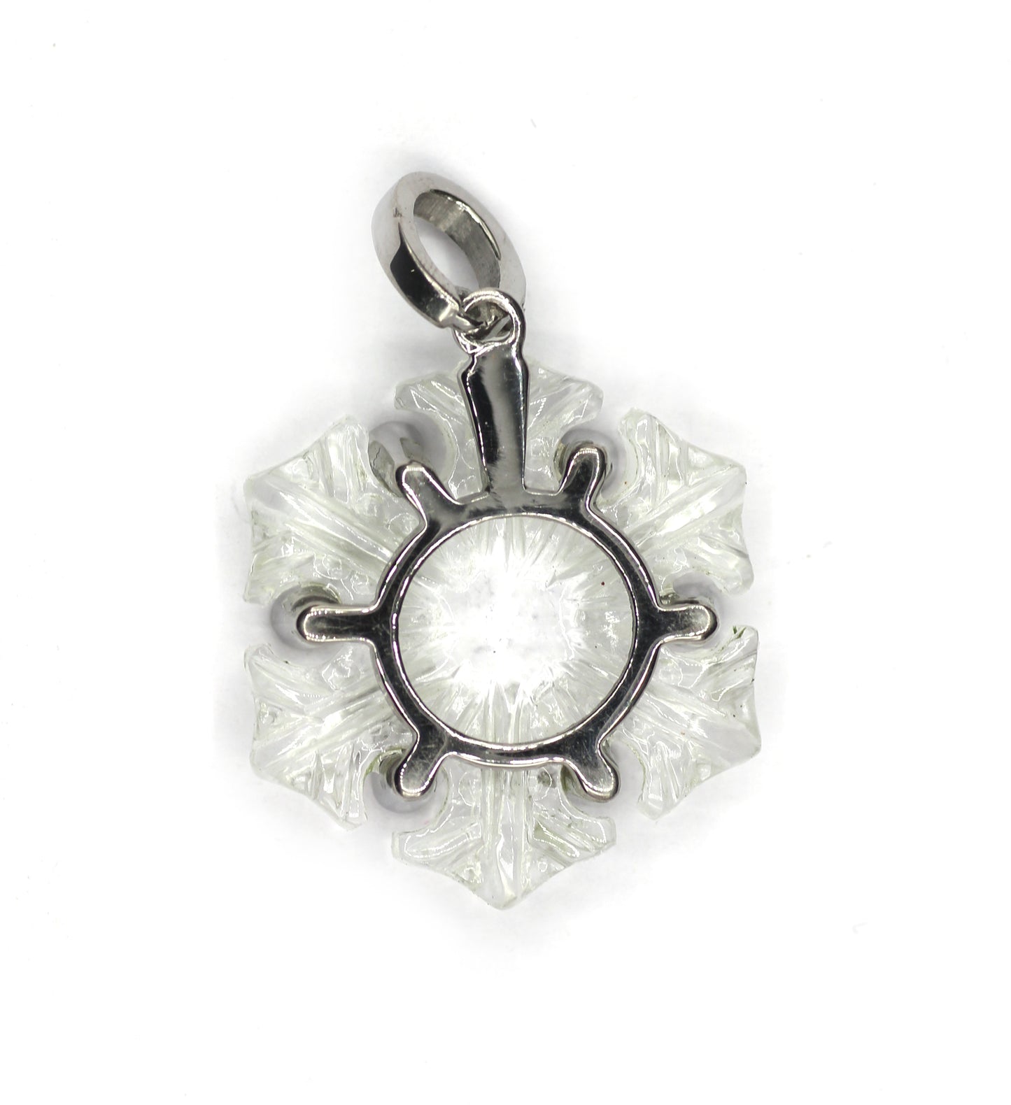 Round Silver Pave Diamond Pendant