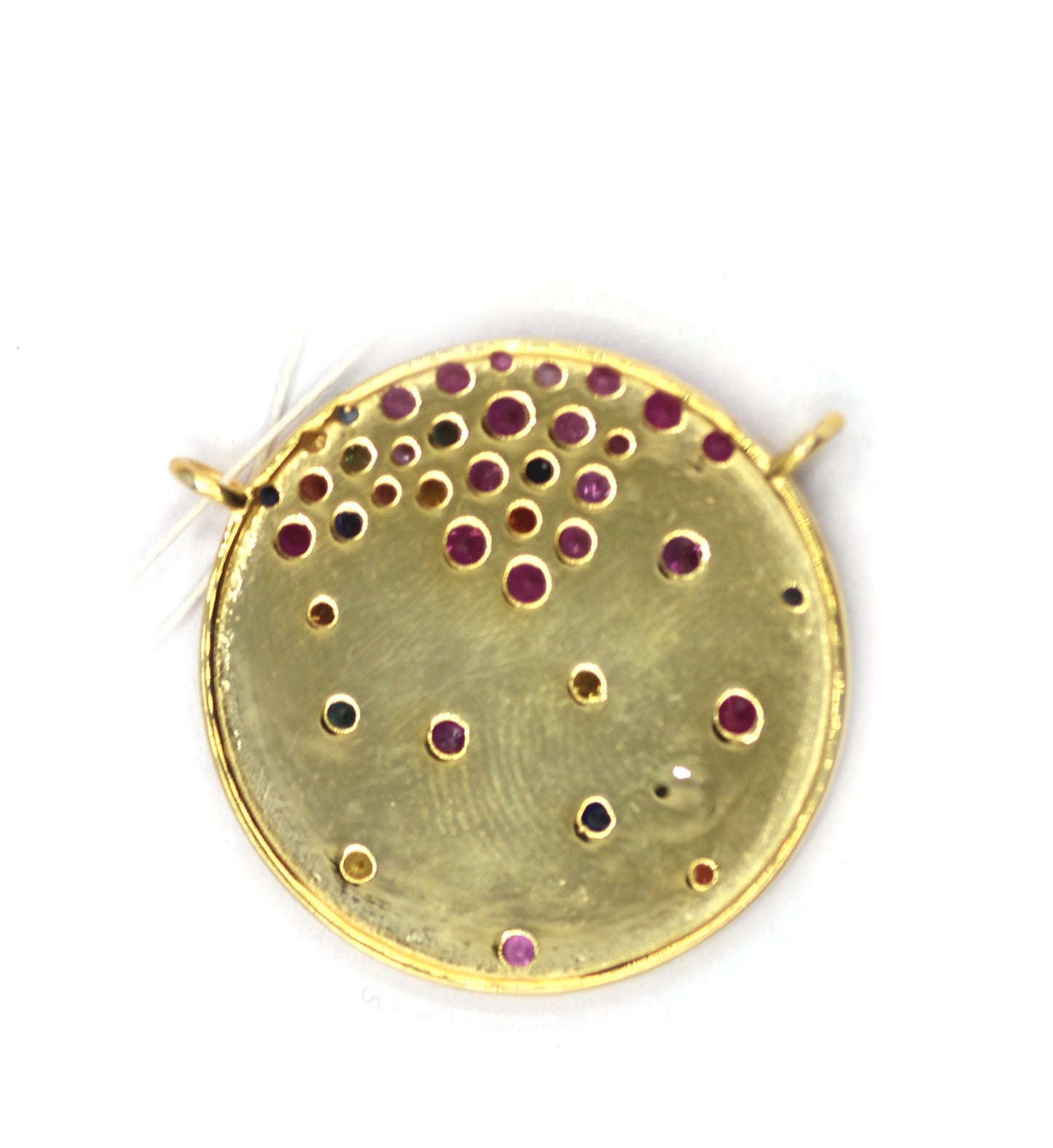 Round Silver Pendant With Tourmaline Stone