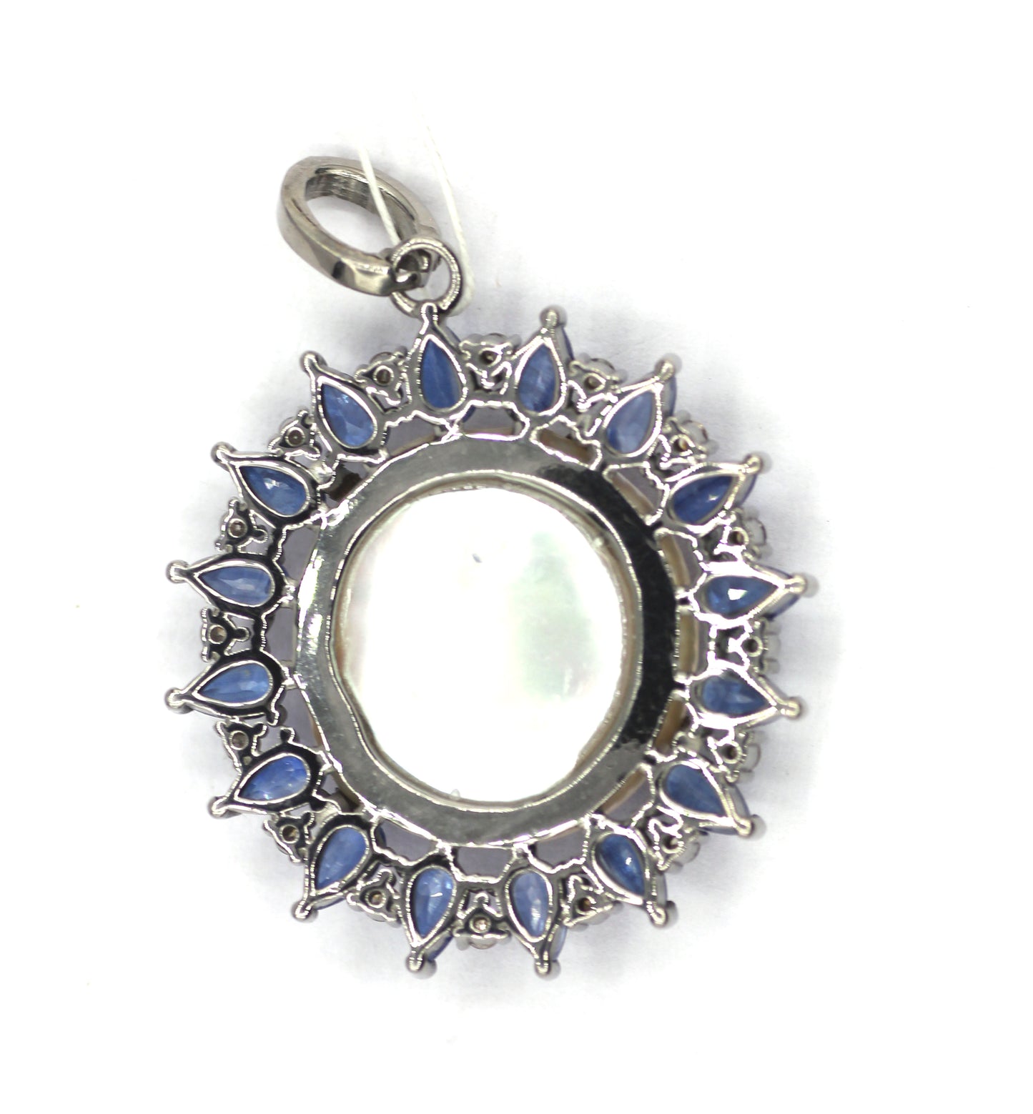 Kyanite Silver Diamond Pendant