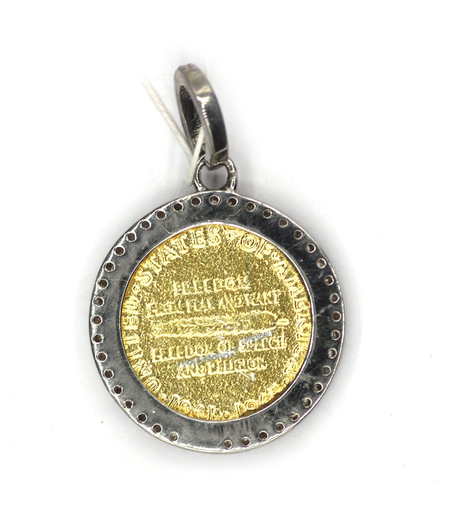 Round Silver Diamond Pendant