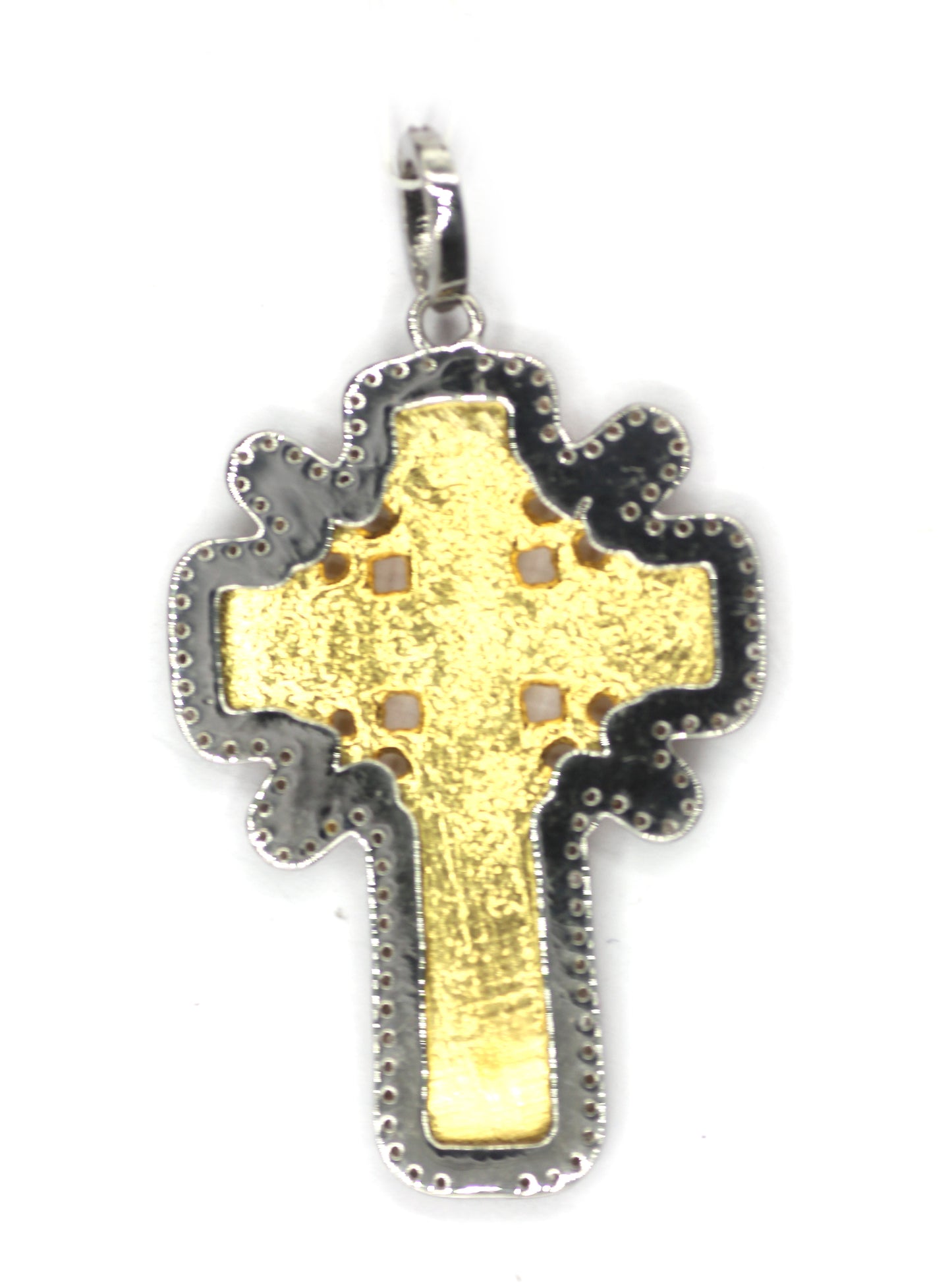 Cross Shape Silver Diamond Pendant