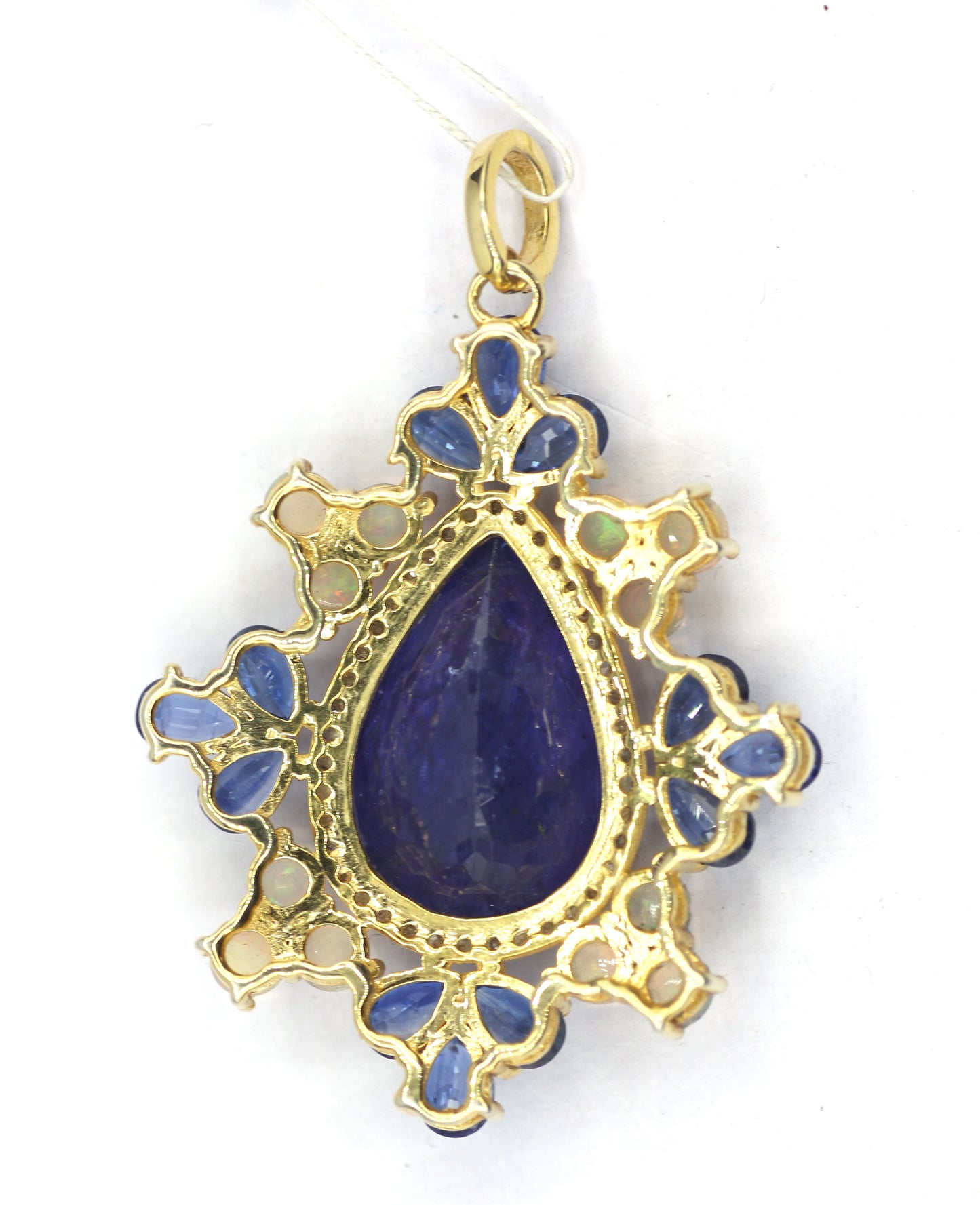 Tanzanite Silver Diamond Pendant With Kyanite Stone
