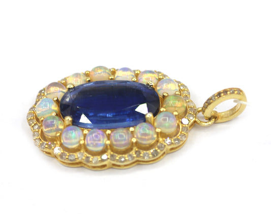 Tanzanite Silver Diamond Pendant