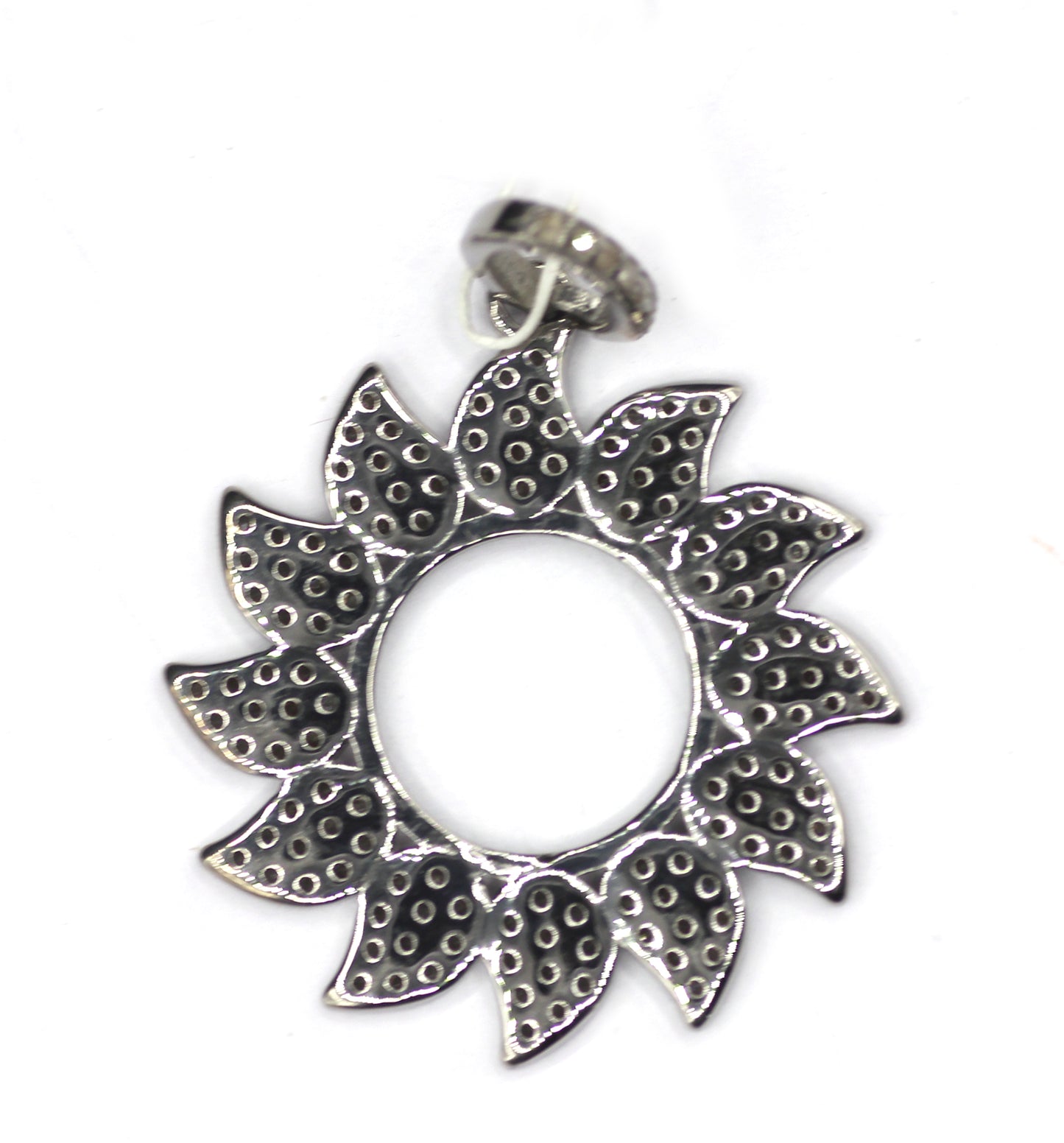 Flower Silver Diamond Pendant