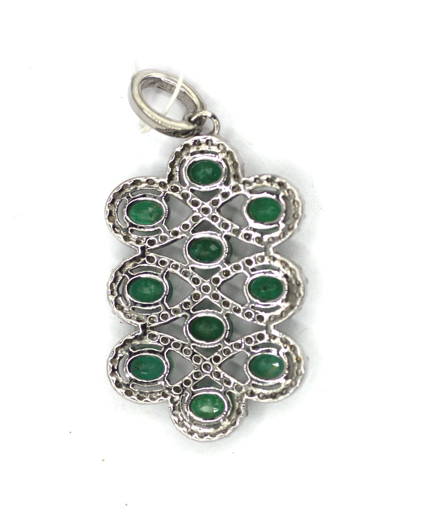 Silver Diamond Pendant With Multi Tourmaline Stone