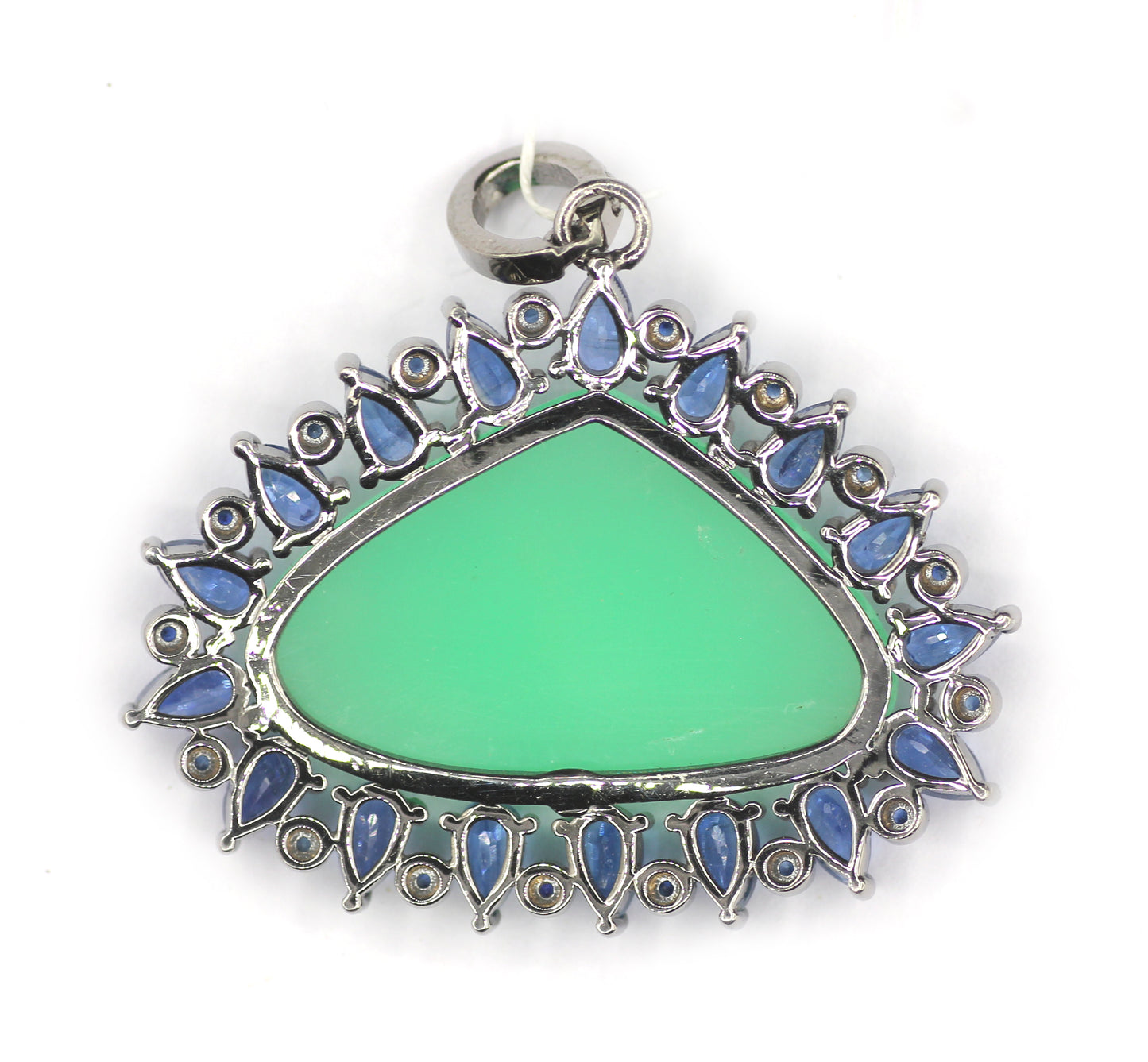 Chrysoprase & Kyanite Silver Pendant