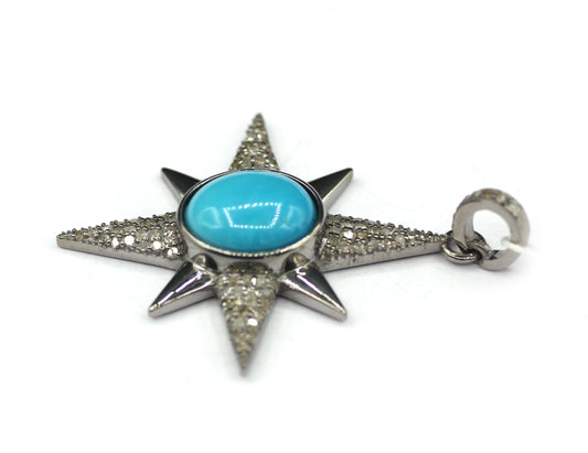 Star Silver Diamond Pendant