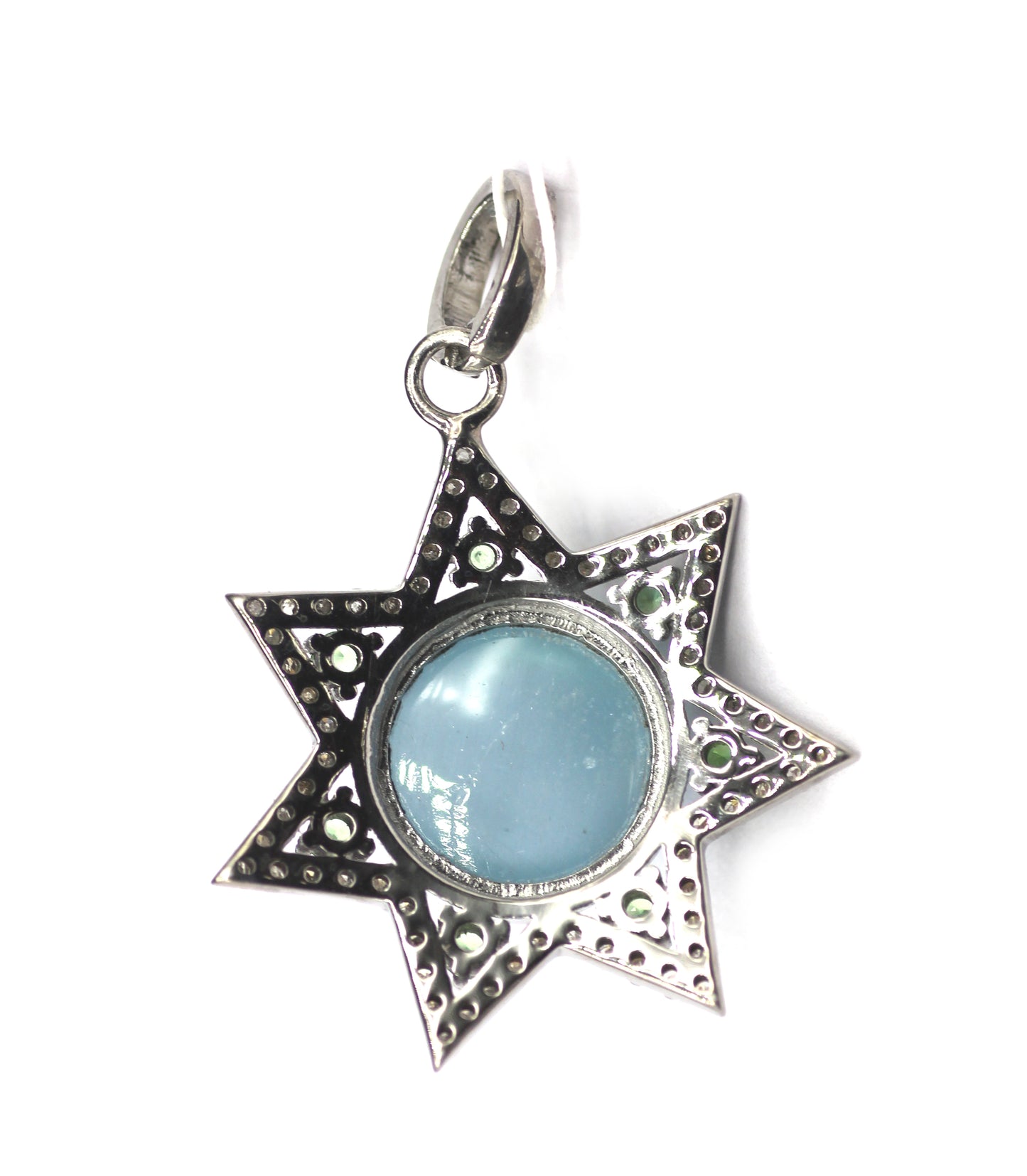 Star Silver Pave Diamond Pendant
