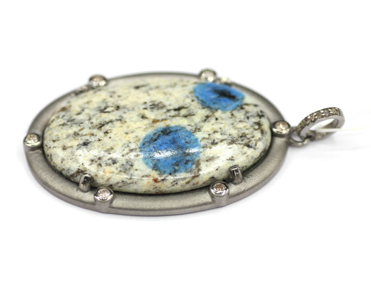 K2 jasper sterling silver Diamond pendant