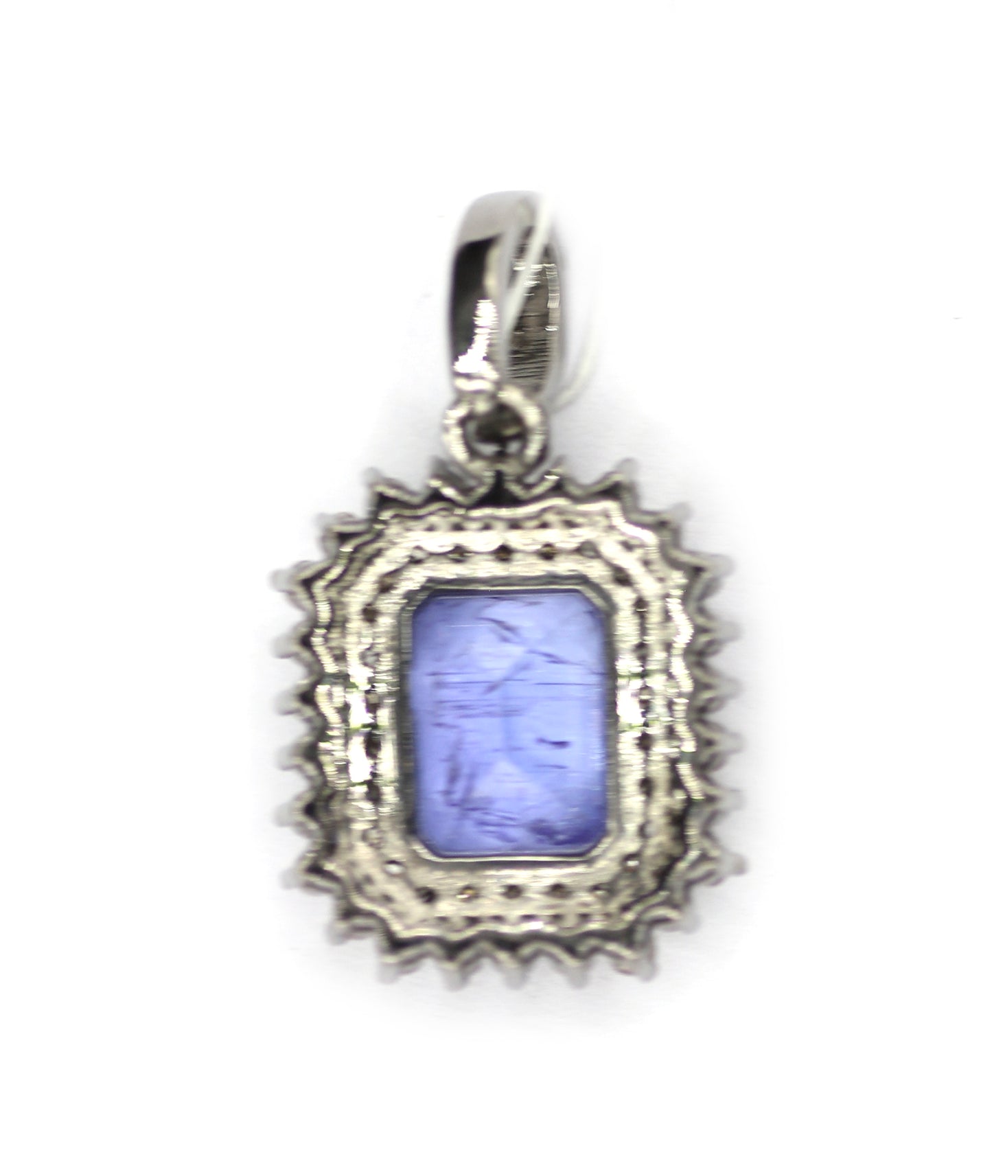 Tanzanite sterling silver Diamond Pendant
