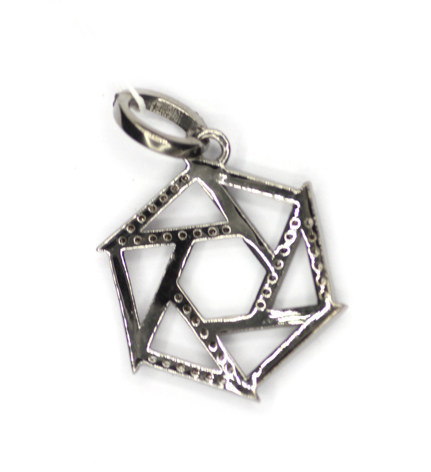 Multi Line sterling silver Diamond Pendant