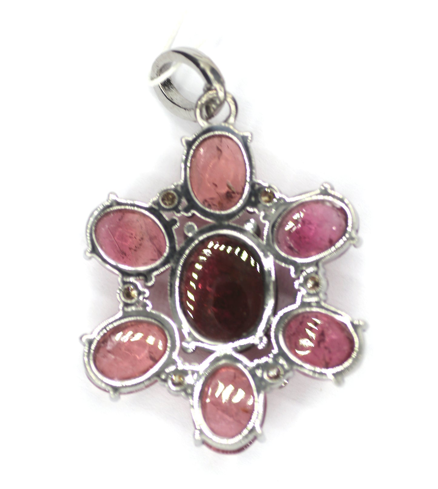 Tourmaline sterling silver Diamond pendant
