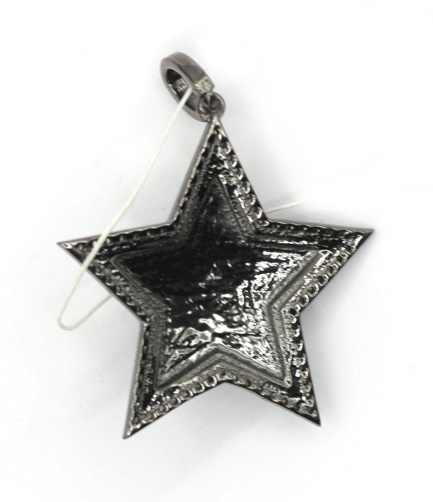 Star Silver Pave Diamond Pendant