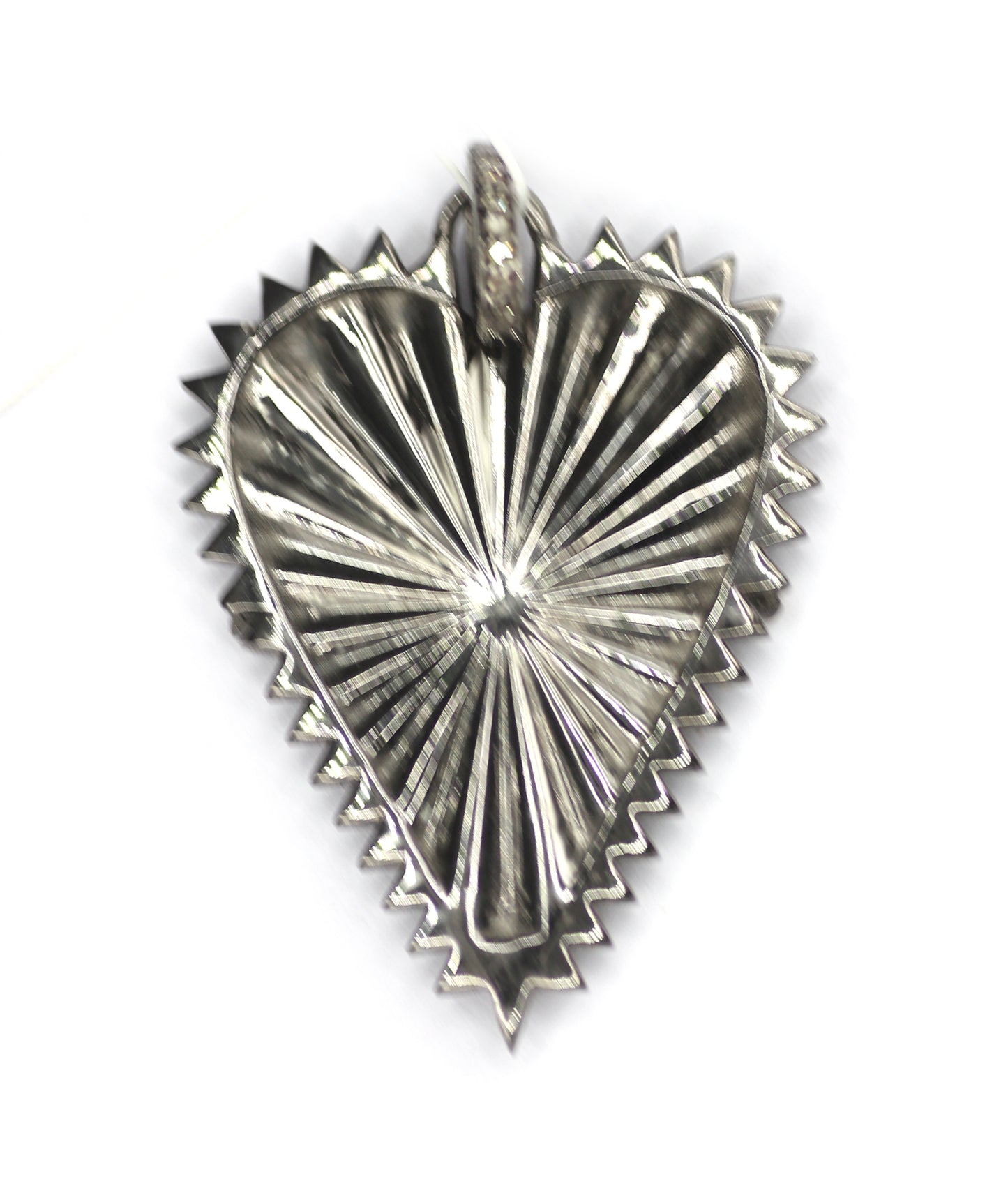 Heart Silver Pave Diamond Pendant