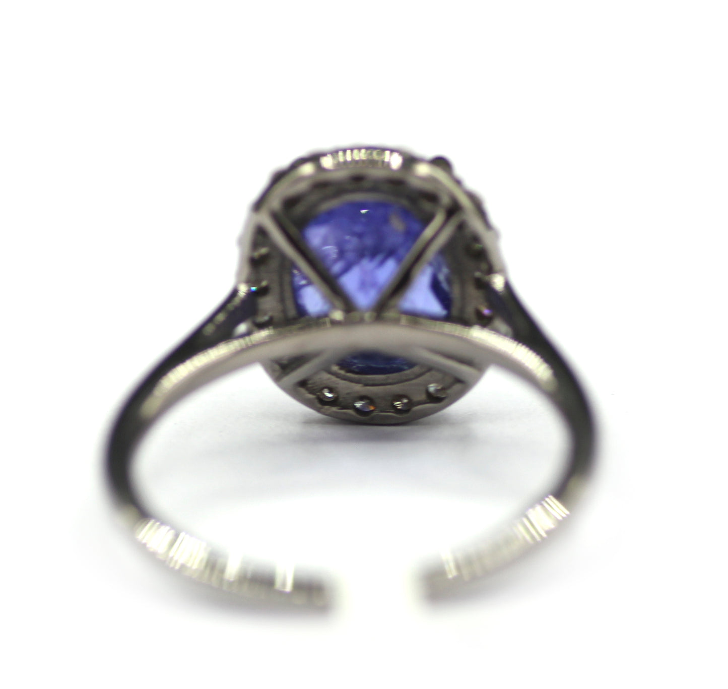 Tanzanite Silver Diamond Ring
