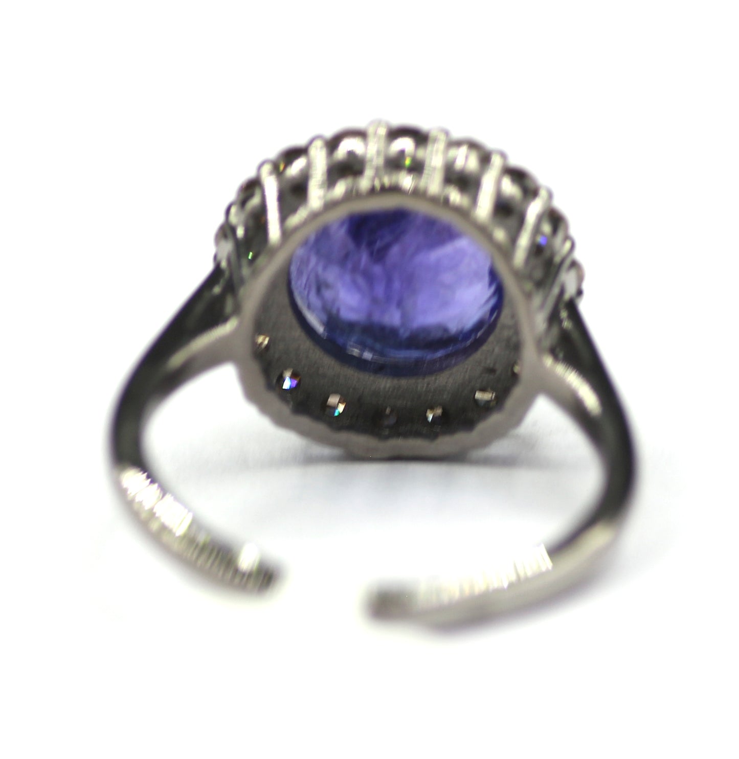 Tanzanite Silver Diamond Ring