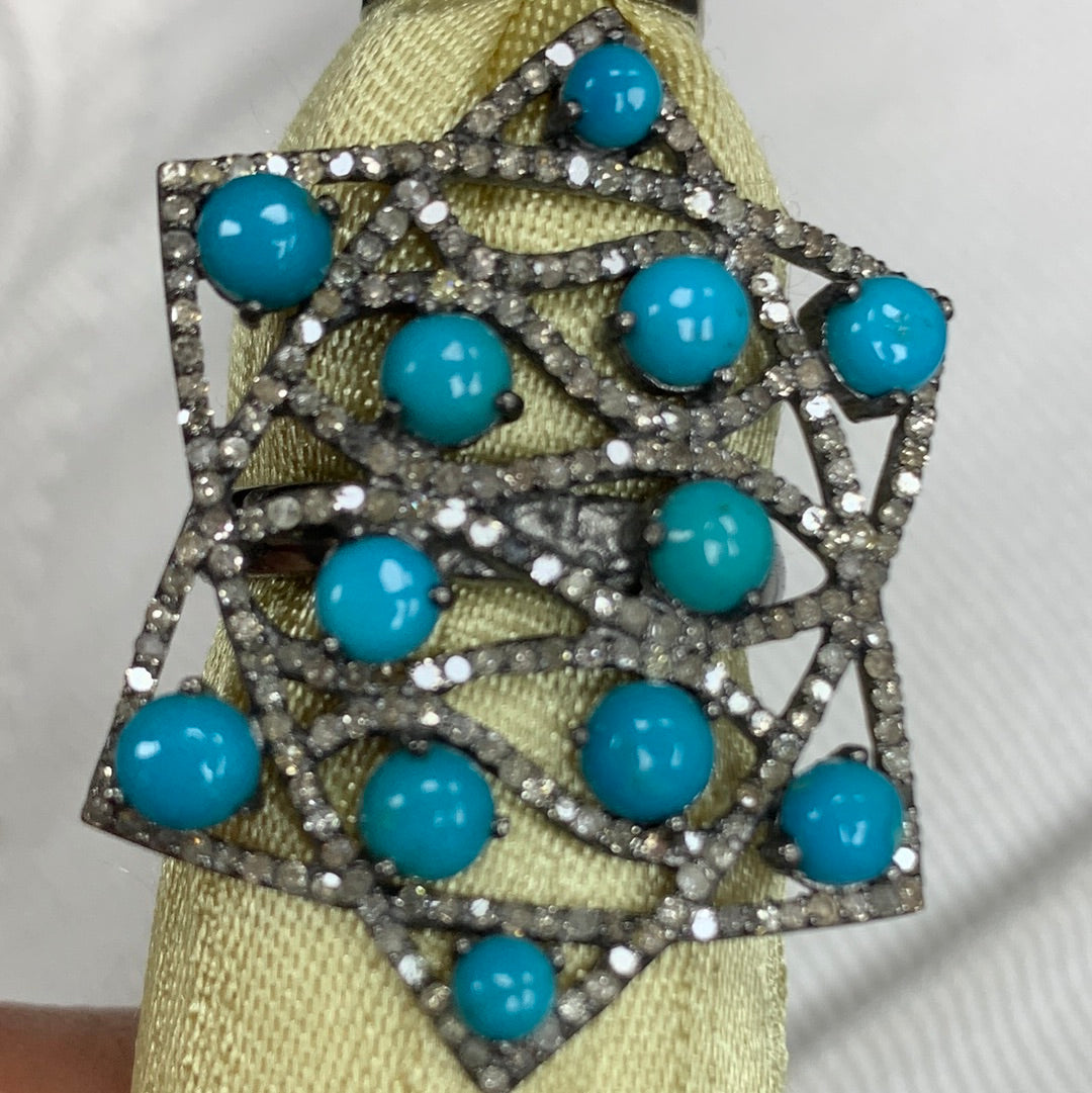 Star Pave Diamond Ring