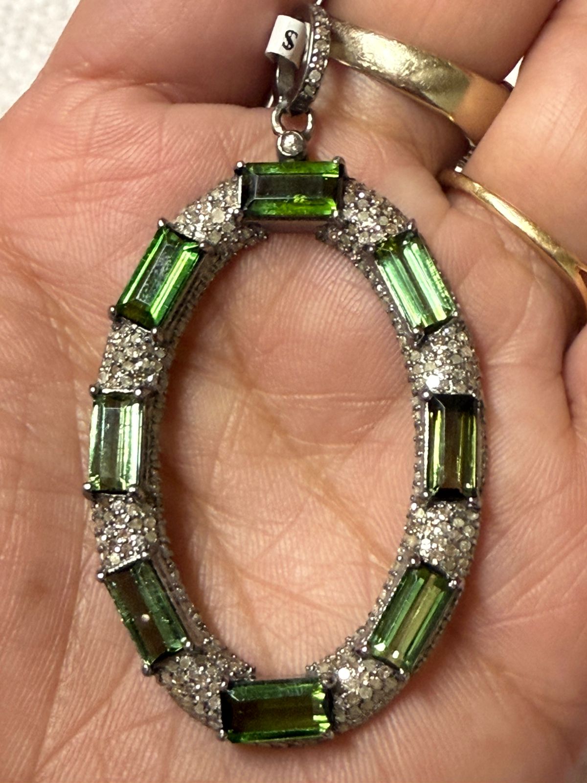 Tourmaline Diamond Pendant