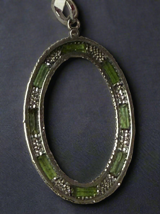 Tourmaline Diamond Pendant