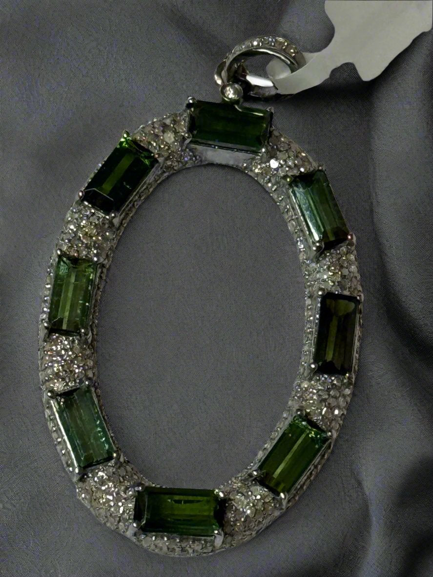 Tourmaline Diamond Pendant