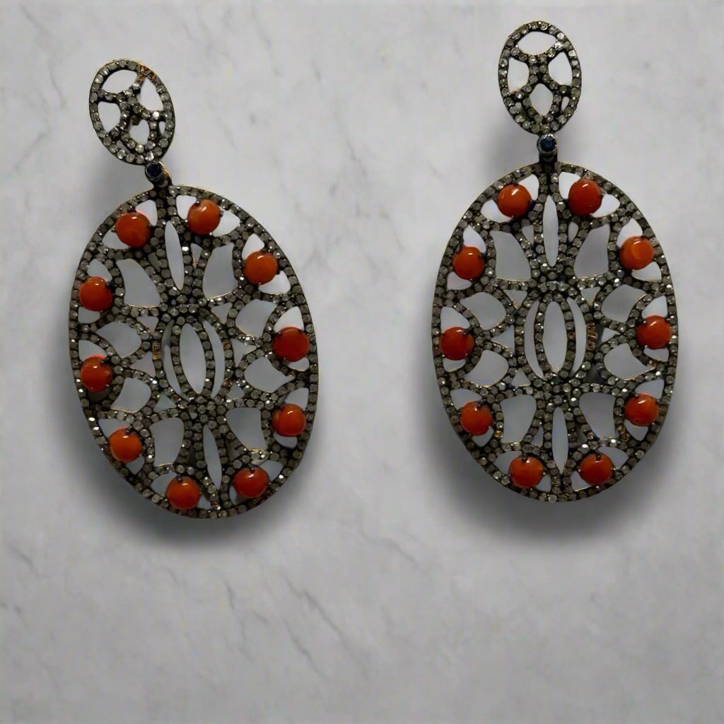 Coral Diamond Earings