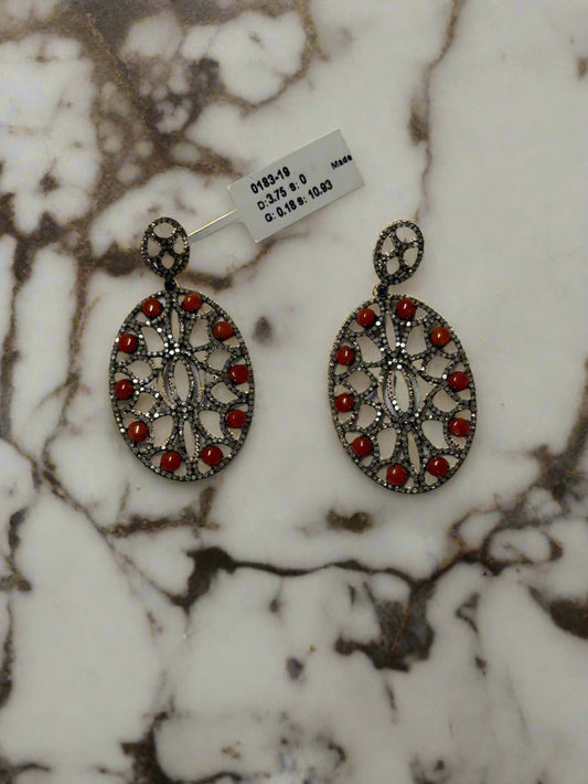 Coral Diamond Earings