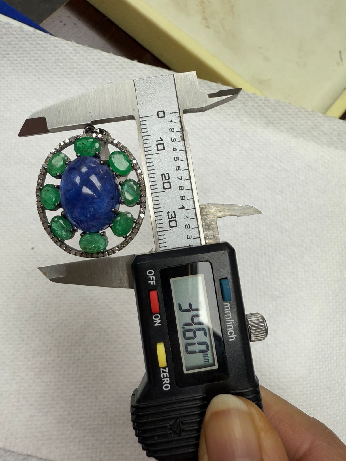 Tanzanite Emerald Diamond Pendant