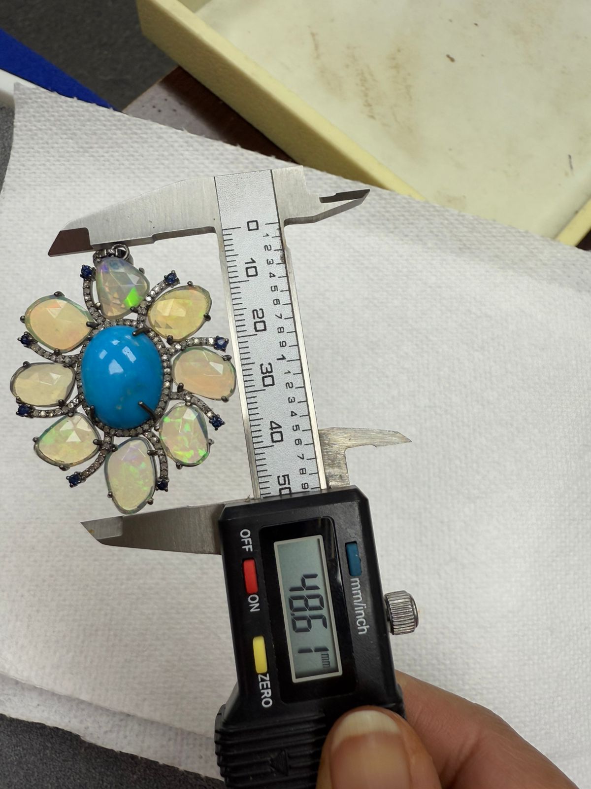Opal Turquoise Diamond Pendant