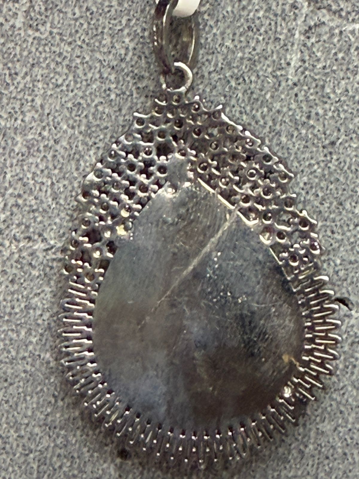 Drop Moonstone Diamond Pendant