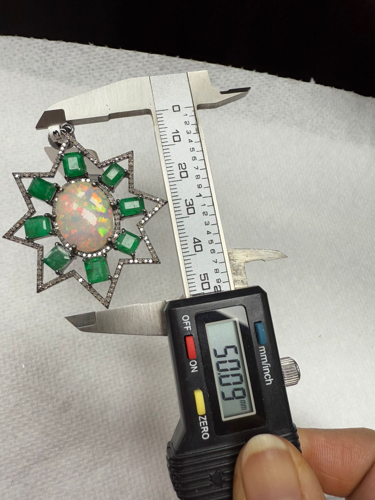 Opal Emerald Diamond Pendant