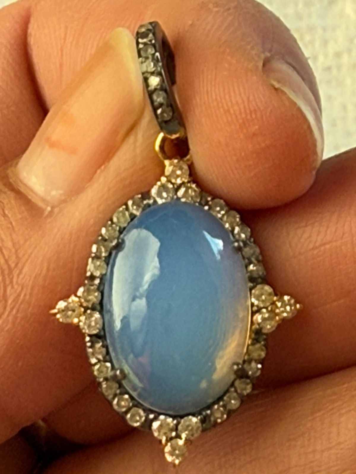 Opal Diamond Pendant